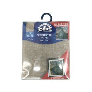 DMC Needlework Fabric Linen 28 Count 14" x 18" 842 Khaki Color New